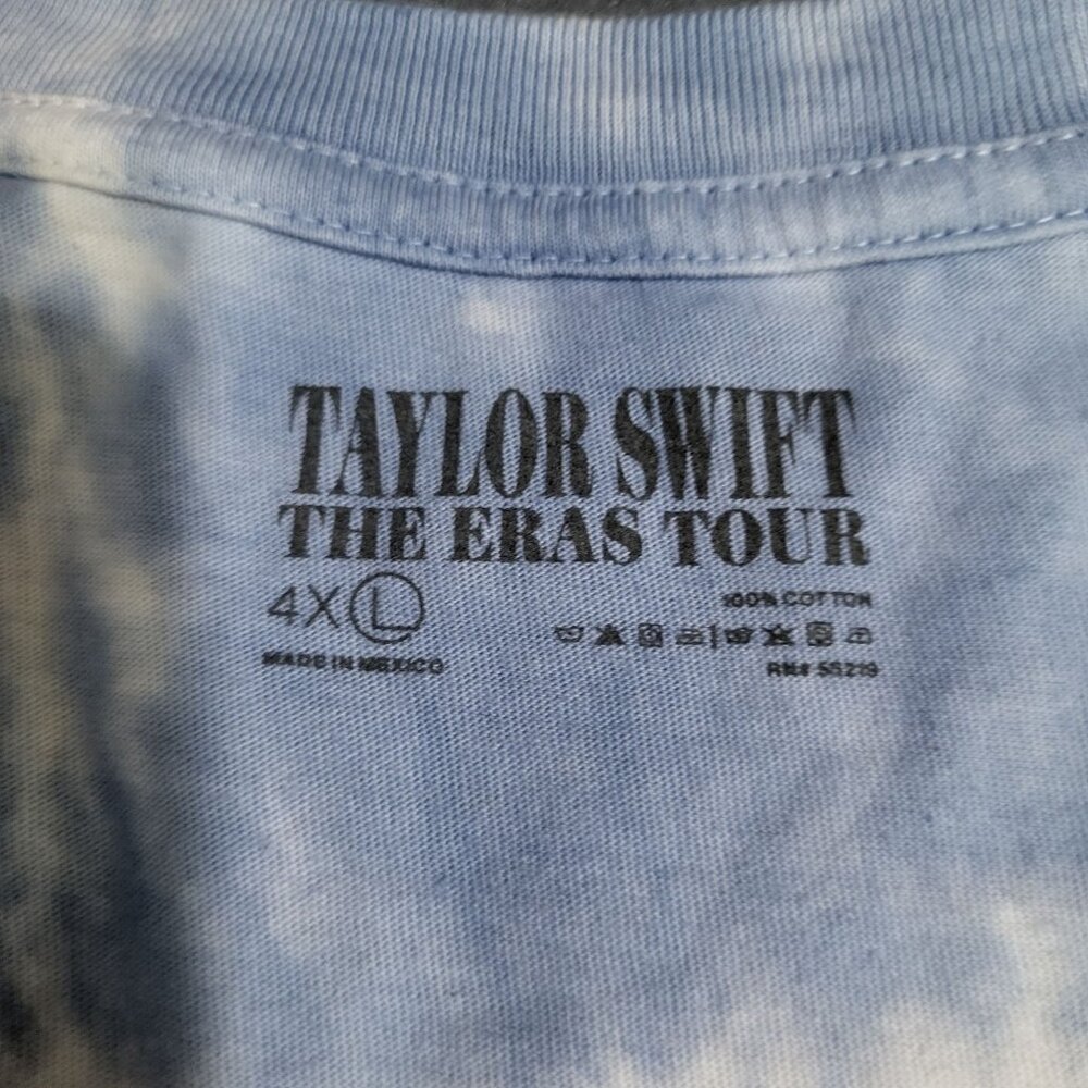 Taylor Swift SZ 4XL Eras Tour Tie Dye Tank Top Shirt Blue White - Picture 8 of 8